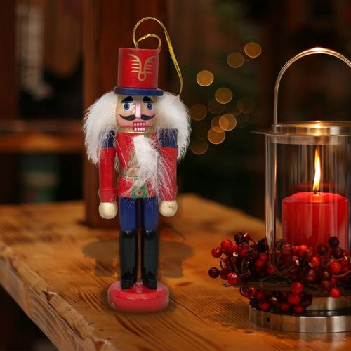 Kit 6 Mini Boneco Quebra-Nozes para Decoração de Natal Pendurar