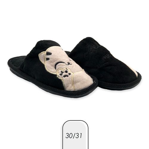 sjcf85wlwc8-lg.jpg Pantufa Gatinho Infantil Preto Tam. 30/31