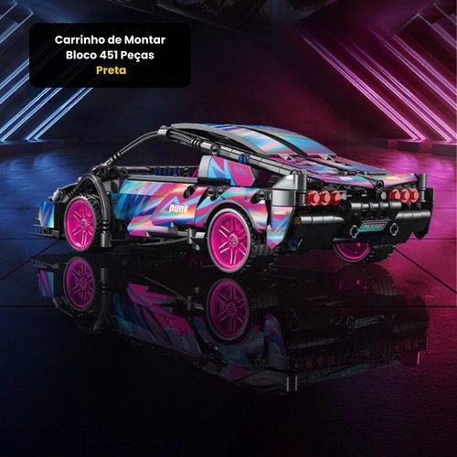 Carrinho de Montar Bloco 451 Peças - Preta