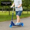 Mini Patinete infantil Rodas com Brilho ajustável - Azul