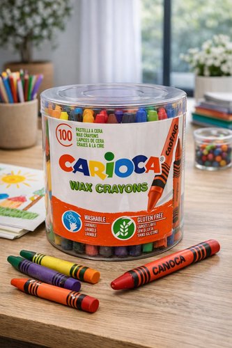 Kit 100 Lápis de Cera Multicoloridos