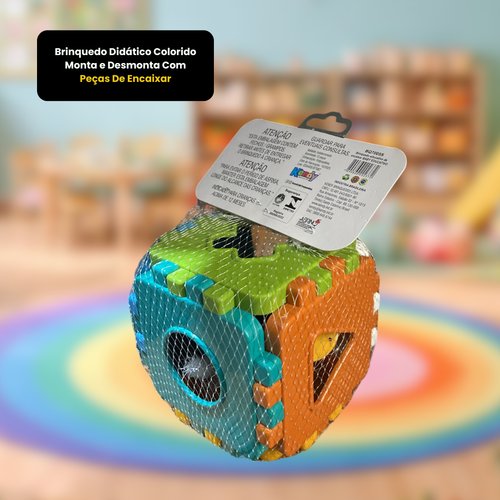 Brinquedo Didático Colorido Monta e Desmonta Com Peças De Encaixar