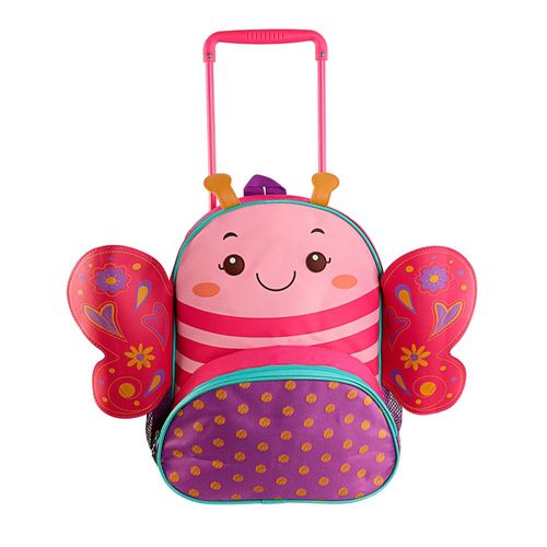 Mochila Infantil com Rodinhas - Borboleta Rosa