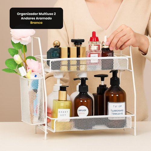 Organizador Multiuso 2 Andares Aramado - Branca