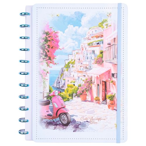 Caderno Itália Médio M Capa Dura Disco Reposicionável Disko