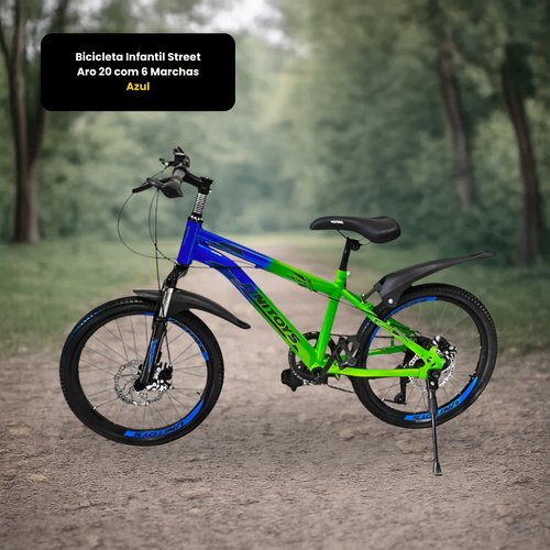 Bicicleta Infantil Street Aro 20 com 6 Marchas - Azul