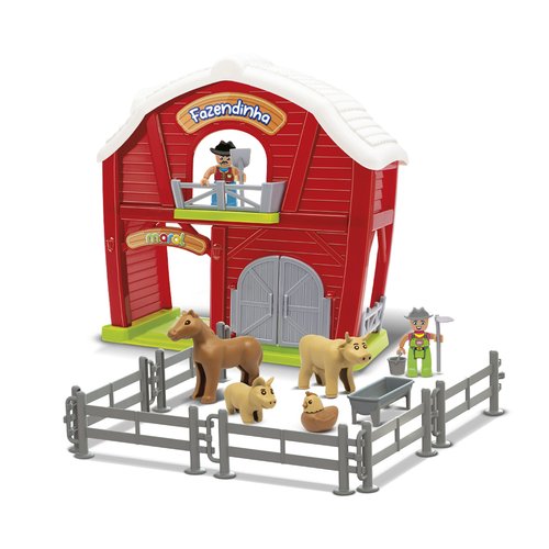 Brinquedo Fazendinha 21 Peças - Vermelha