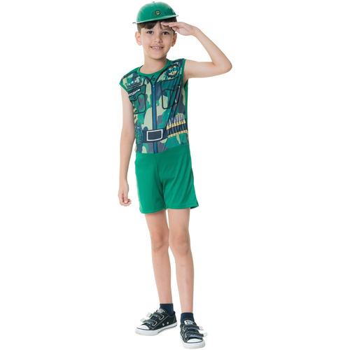 Kit Infantil Fantasia Militar com Capacete - M