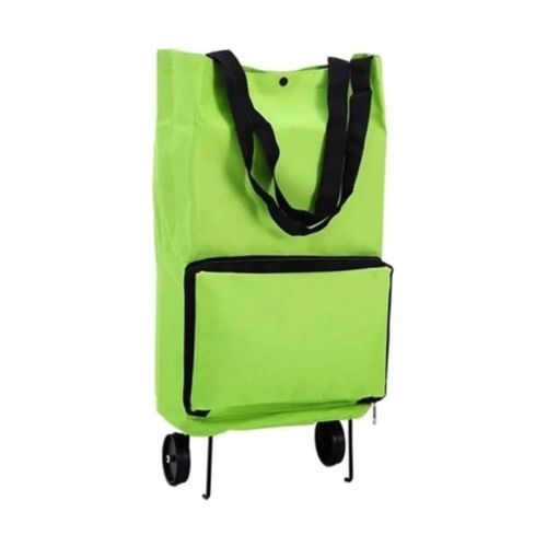 Sacola para Compras Carrinho Dobrável com 2 Rodas 10kg - Verde