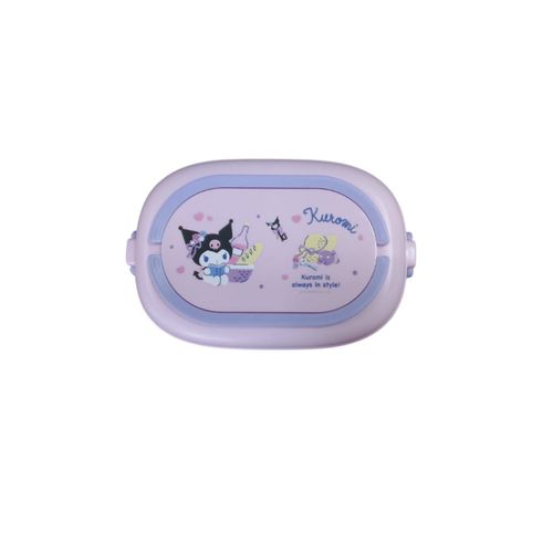 Kit Lancheira Infantil Kuromi Dupla Camada com Alça e Talher 1600ml