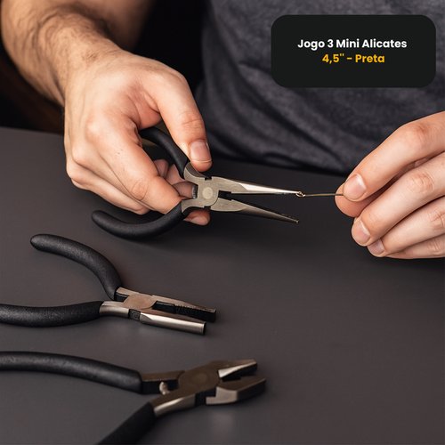 Jogo 3 Mini Alicates 4,5'' - Preta
