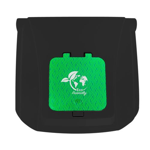 Lixeira Grande 2 Aberturas, Pedal e Rodas Preta de 60 Litros