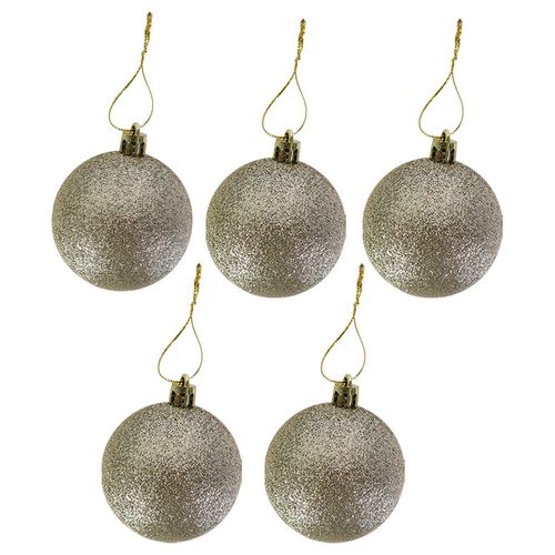 Kit Enfeites De Natal Bolas Estrela Dourado E Vermelho Completo