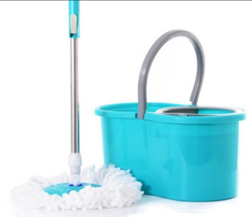 Mop Balde Esfregão Giratório 1 Refil Com Roda E Alça