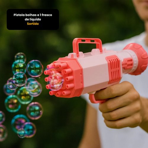 Pistola bolhas e 1 frasco de líquido - Sortido