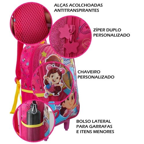 Mochila Infantil de Carrinho Rodinha Maria Clara & Jp - Rosa