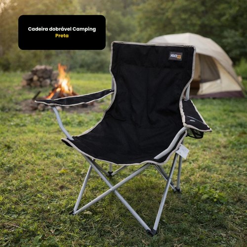 Cadeira dobrável Camping - Preta