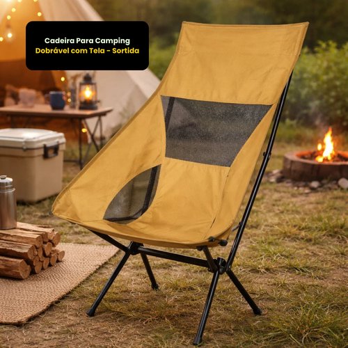 Cadeira Para Camping Dobrável com Tela - Sortida
