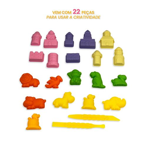 Mesa para Areia Divertida com 7 Cores de Areia e 22 Acessórios - Rosa