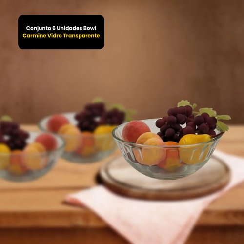 Conjunto 6 Unidades Bowl Carmine Vidro Transparente