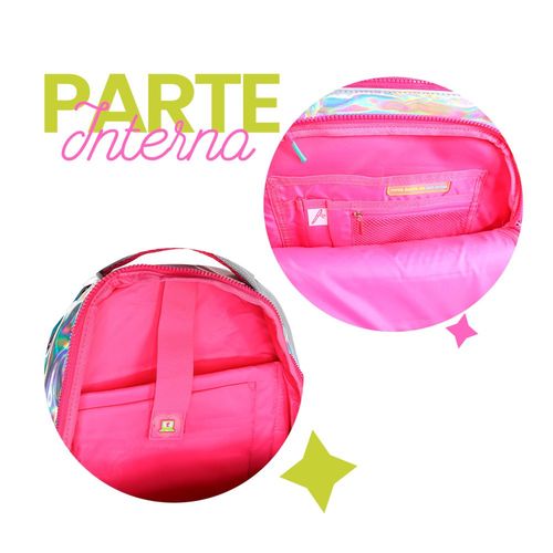 Mochila Escolar Holográfica da Luluca de Alça de Costas