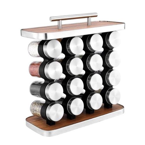 Conjunto 16 Potes de Condimentos Vidro 80ml - Inox