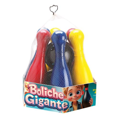 Jogo de Boliche Infantil 6 Pinos 43cm - Colorido