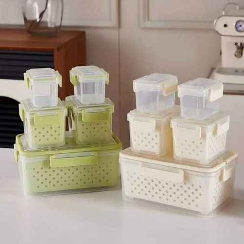 Conjunto 5 Potes Herméticos com Tampa e Cesto - Sortida