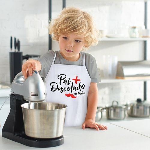 Avental Infantil Vida Pratika Pai Descolado Branco
