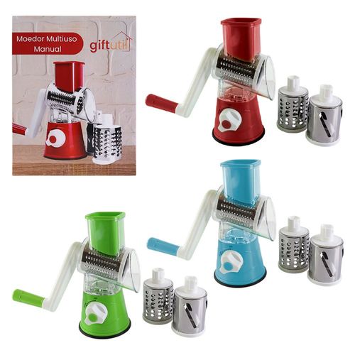 Ralador Fatiador Multiuso 3 Em 1 Verduras Legumes Queijo Top- Vermelho