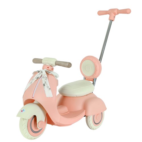Moto Elétrica Infantil 6v Com Empurrador – Rosa