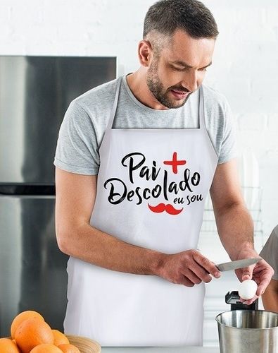 Avental Vida Pratika Pai Descolado Branco