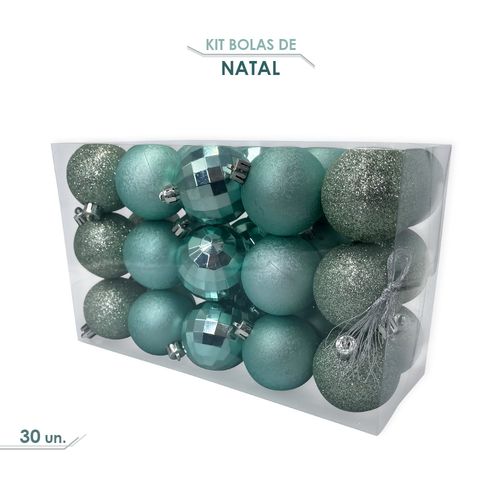 Kit Bolinhas De Natal 5cm Enfeite Natalino 30un Azul