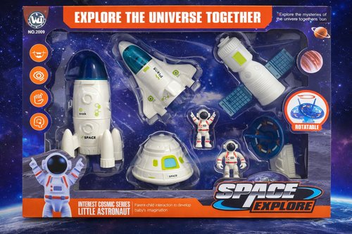 Brinquedo Foguete Nave Astronauta 7 Peças Space Explore