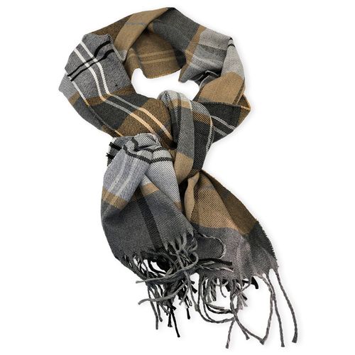 Cachecol Xadrez Marrom E Vinho