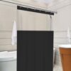 Cortina_de_Box_Preta_com_Visor_c__gancho_imagem_2 Cortina De Box Banheiro Com Visor Transparente Antimofo PVC + Ganchos