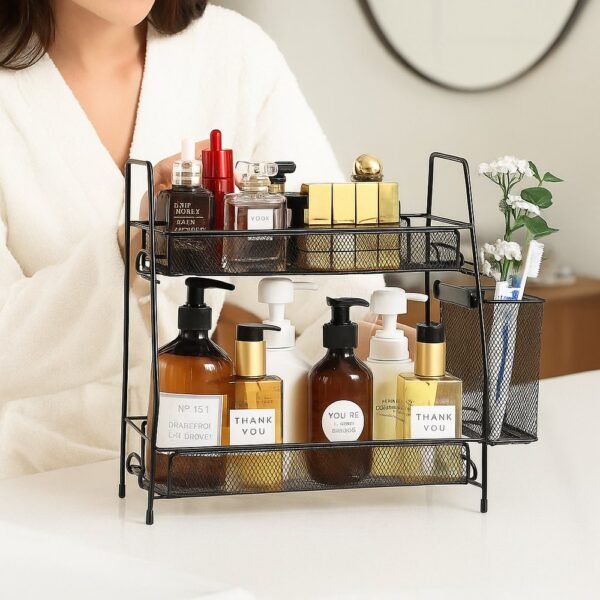 04m1uvlcqu6h-xl-1.jpg Organizador Multiuso 2 Andares Aramado - Preto