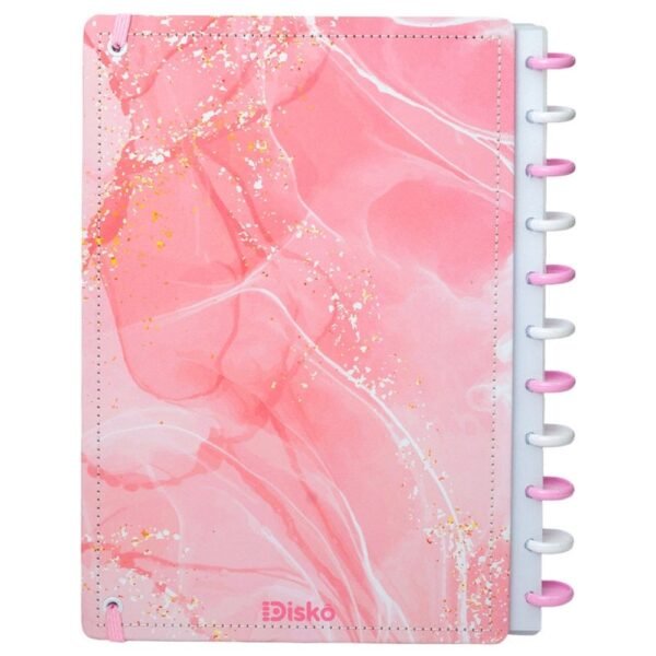 Caderno Disko Gran Capa Dura Disco Reposicionável Rosa Grande G