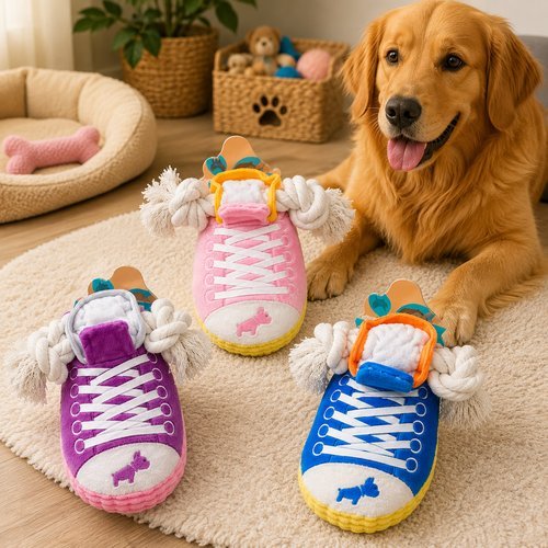0jvaiatvtrxv-lg-2.jpg Brinquedo Pelúcia Tênis e Corda para Pet - Sortido