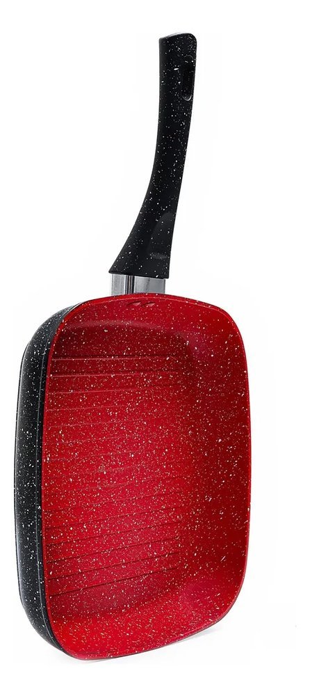 0mop7o8fu1qk-xl-1.jpg Frigideira Grill Quadrada 24cm Antiaderente Indução Stone Red Point Cabo Resistente