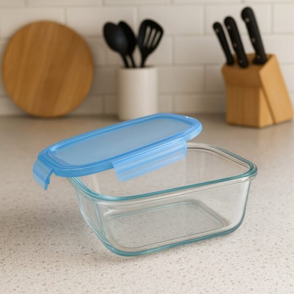 Pote Retangular Hermético Vidro 370ml
