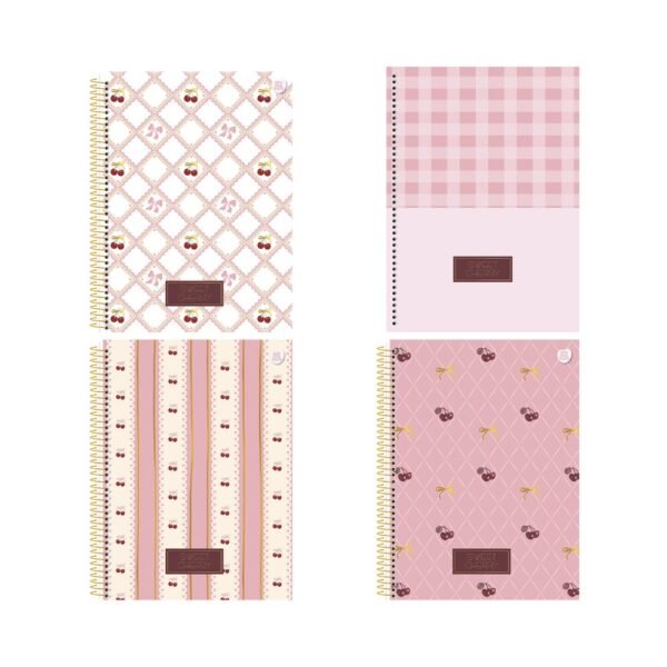 Caderno Universitário Feminino Capa Dura Sweet Cherry 80 folhas – Sortido