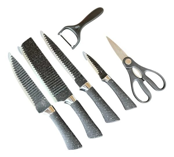 22im4ro074r-xl-1.jpg Jogo Facas 6 Peças Inox Cabo Ergonômico Completo