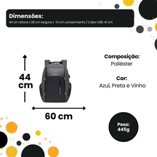 22k303yf1tr-xl-1.jpg Mochila Para Notebook com Entrada USB Viagem - Sortida