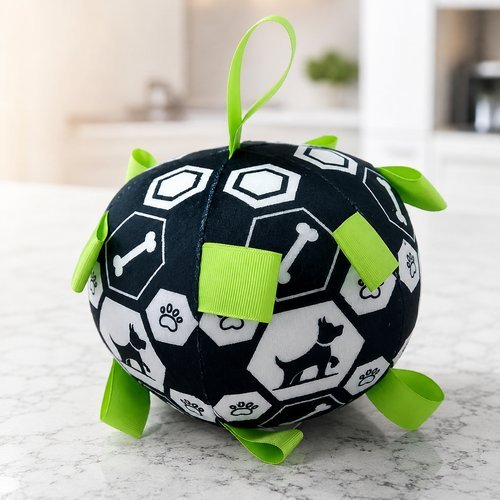 25dofkr2emk-lg-2.jpg Bola com de Pelúcia com Sino Para Pet - Preta