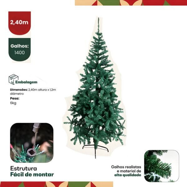 28lmxszqa28-xl-1.jpg Árvore De Natal Pinheiro 2,40m 1.400 galhos - Verde