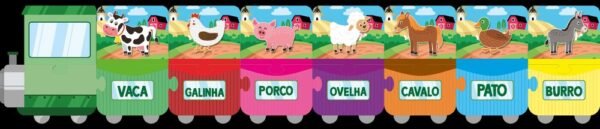 Quebra-Cabeça Bilíngue Animais da Fazenda 20 Peças