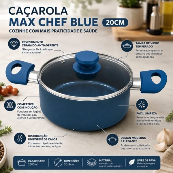 3lplgnc1new-xl-1.jpg Caçarola Antiaderente Cerâmica de 20cm - Azul