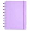 Caderno Inteligente Disco Grande G 60 Folhas Reposicionáveis Capa Dura Lilás Elástico Disko