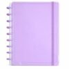 Caderno Inteligente Disco Grande G 60 Folhas Reposicionáveis Capa Dura Lilás Elástico Disko